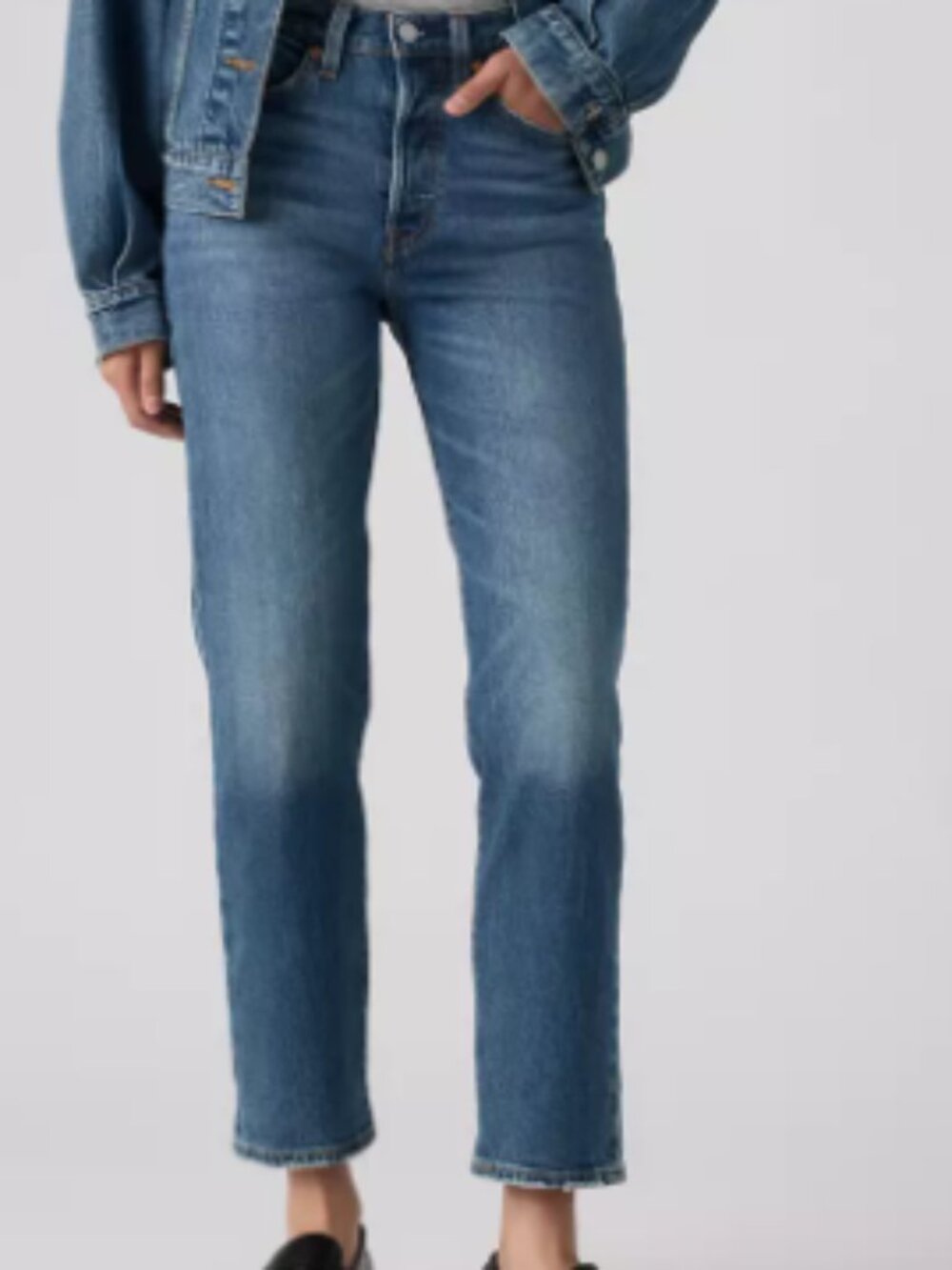Levi's Wedgie Straight Ankle 26 Dark Wash Blue Jean Denim Pants 26x28 - Picture 1 of 12